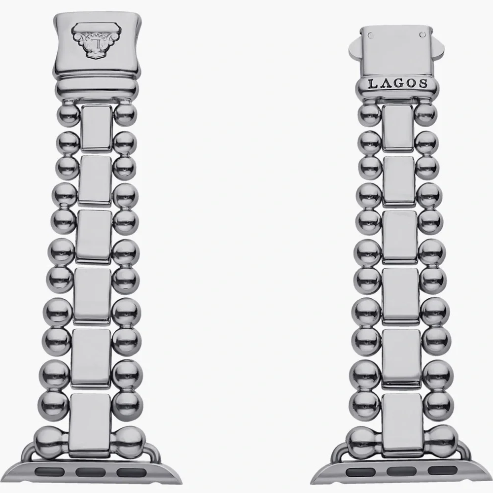 Lagos Stainless Steel Smart Caviar Apple Watch Band - Picture 1 of 8